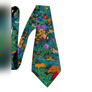 Colorful Jungle Animal Print Tie